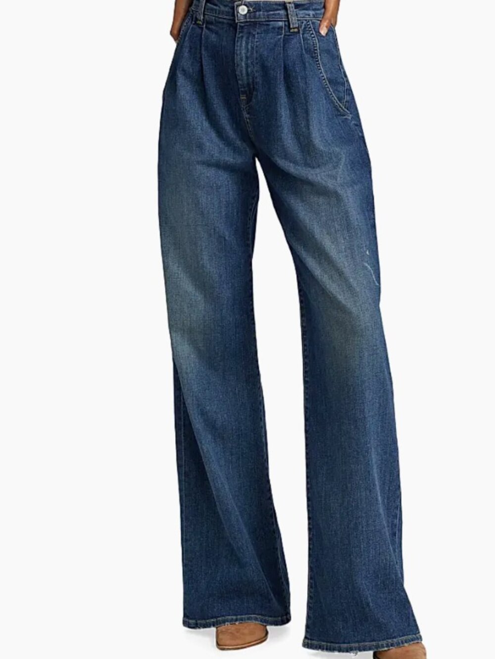 Nili Lotan Flora Pleated Denim Jeans